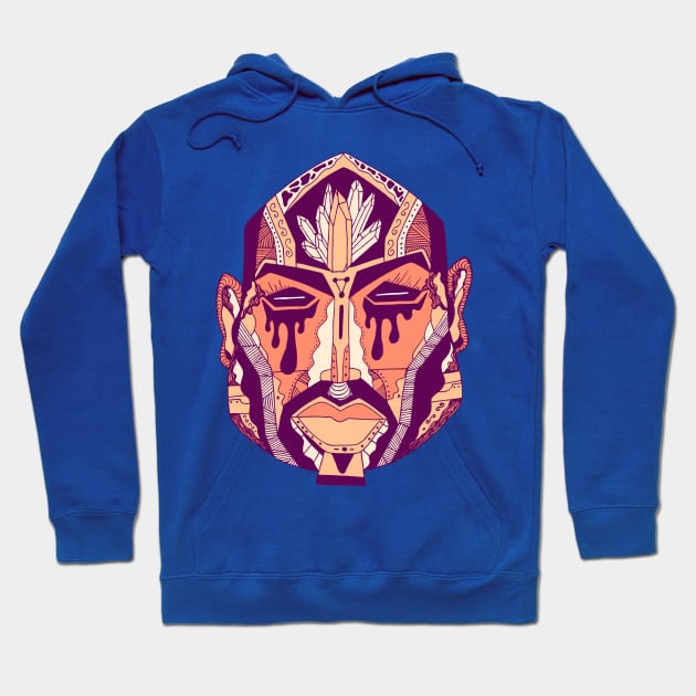 Peach African Mask No 9 Hoodie by kenallouis